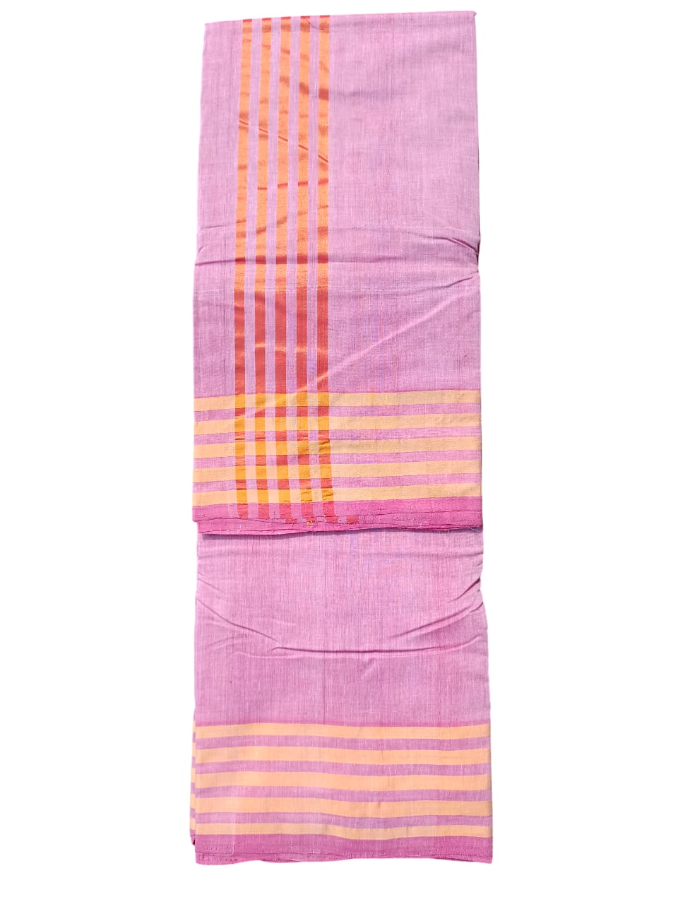 Buy Pink Cotton Dhoti With Golden Zari Border Online at Best Price in India