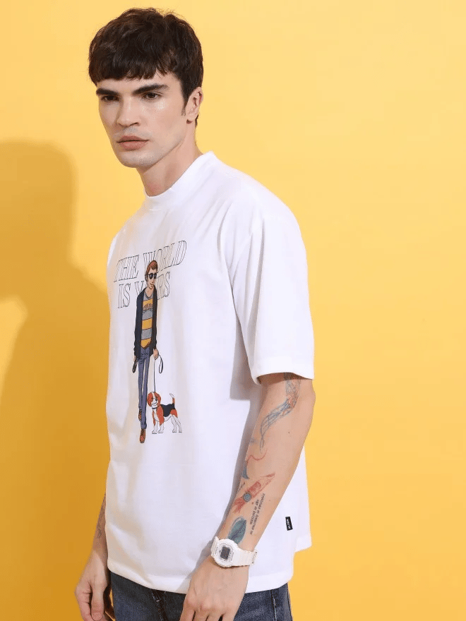 Sophisticated Men White Men's Printed T shirt 2025 at ShopCircuit | ONDC