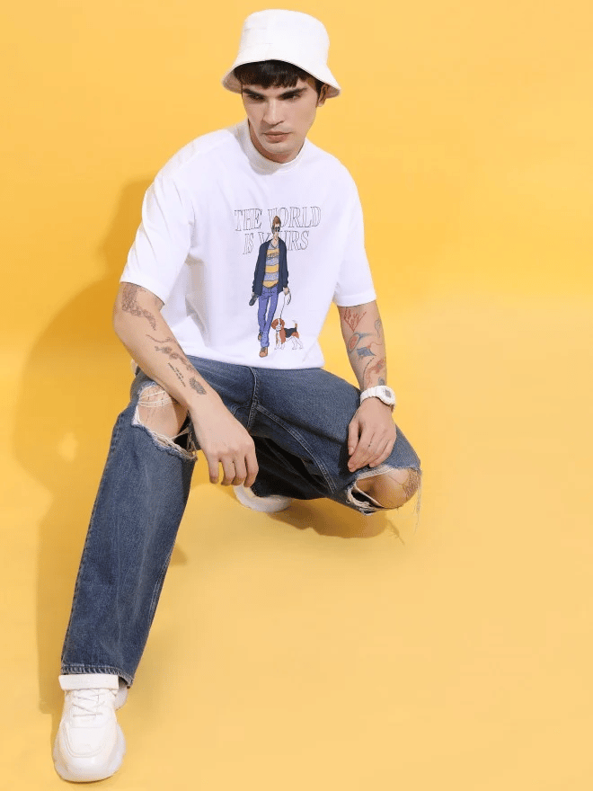 Sophisticated Men White Men's Printed T shirt 2025 at ShopCircuit | ONDC