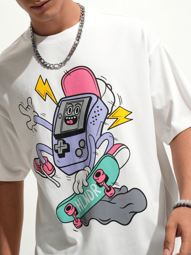 Sophisticated Men White Men's Printed T shirt 2025 at ShopCircuit | ONDC