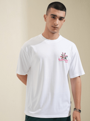White Men's Printed T shirt