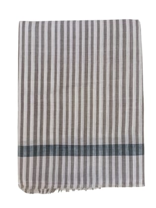 Brown and White Striped Cotton Towel