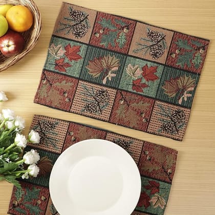  Set of 2 Thanksgiving Table Runners, 13" x 19", Fall Table Decor, Washable Polyester, Indoor & Outdoor Use