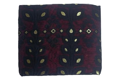 Black and maroon gota patti dupatta with floral embroidery