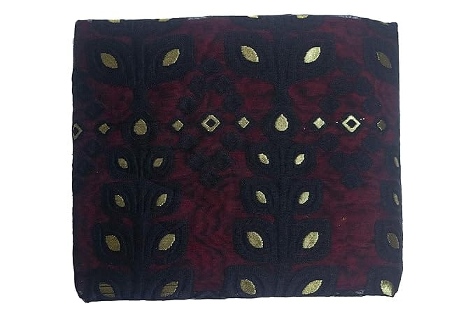  Black and maroon gota patti dupatta with floral embroidery