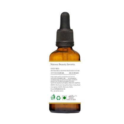 NATUUR - Pure Olives Squalene Oil - 20ml | High Absorption and Antioxidant  | Helps Improve Skin Elasticity | for Plump and Wrinkle-Free Skin