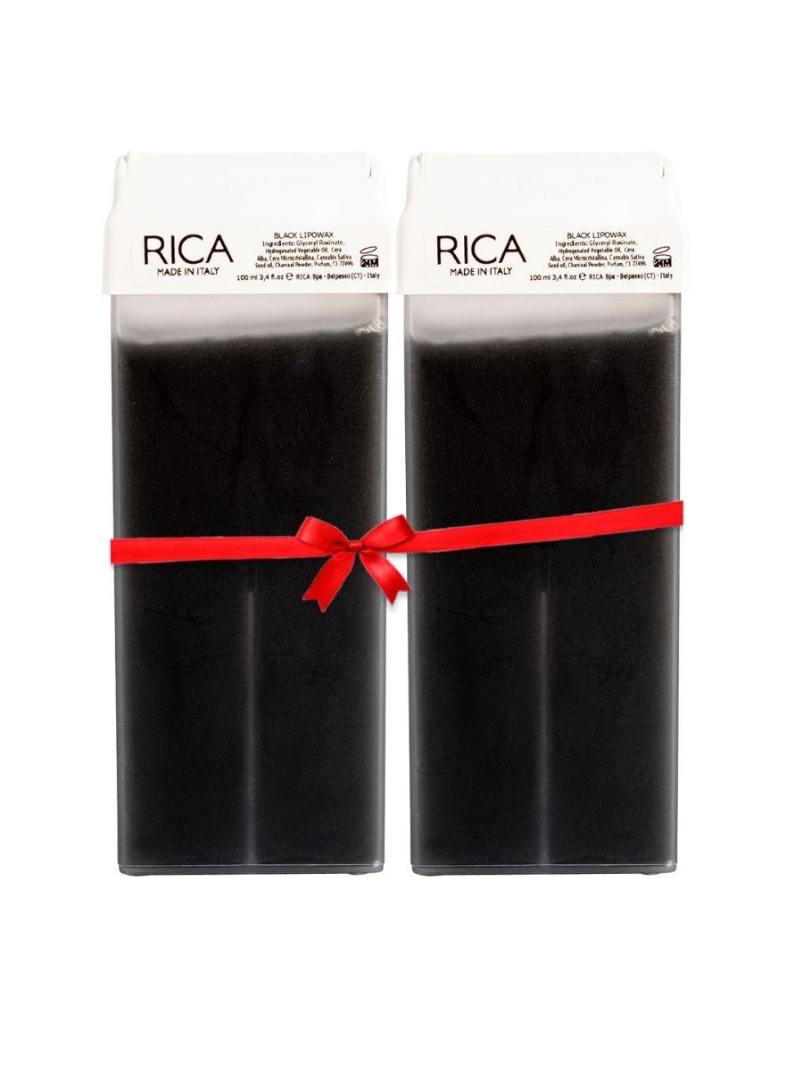 Rica Black Liposoluble Roll-On Wax Kit (Set of 2 Refill Wax) 100 ML -  Made in Italy