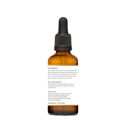 NATUUR - Hyaluronic Acid Face Serum - 20ml | Moisturizing and Plumping | Anti-Aging | Suitable for All Skin Types | Brightening and Antioxidant Properties I Synthetic fragrances and preservatives free