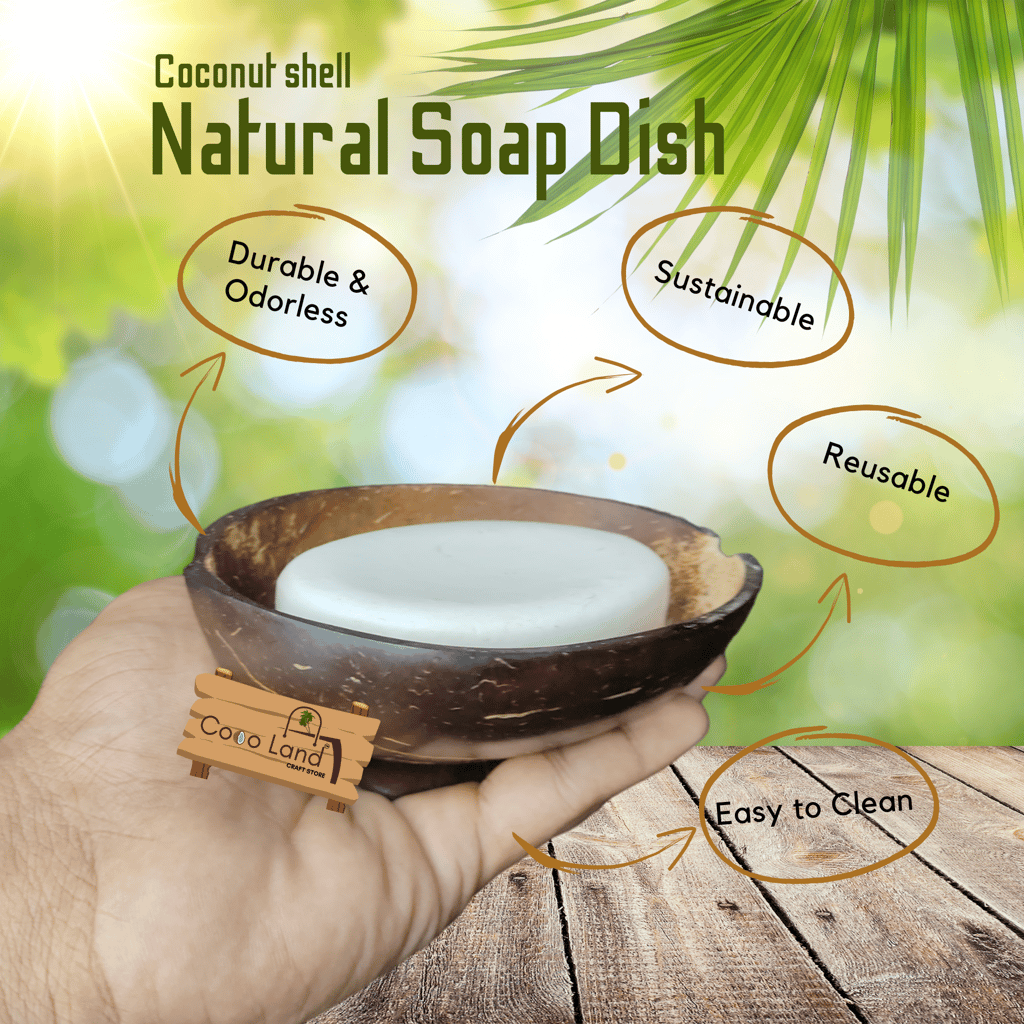Latest Home - - and - - Decor CocoLand Coconut Shell Soap Dish With base / Coconut Oil Polished 
