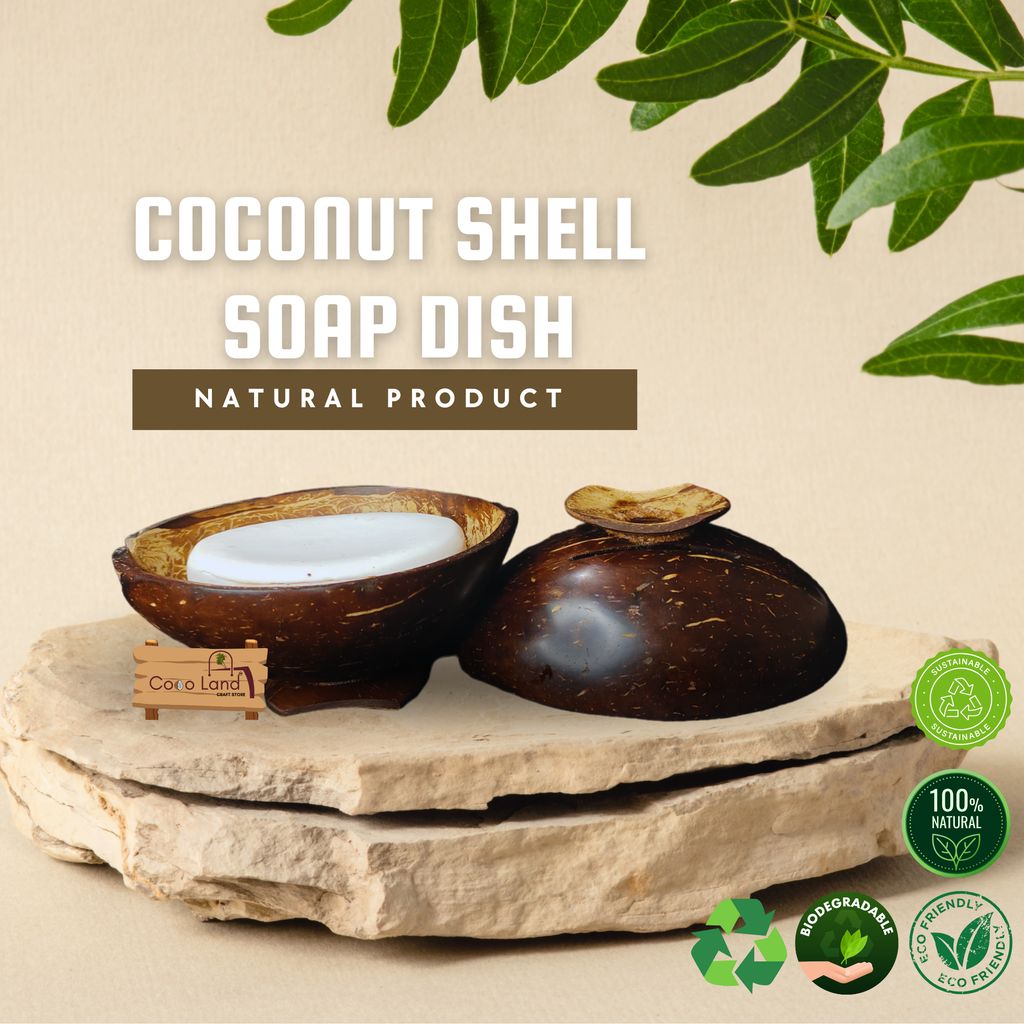 Latest Home - - and - - Decor CocoLand Coconut Shell Soap Dish With base / Coconut Oil Polished 