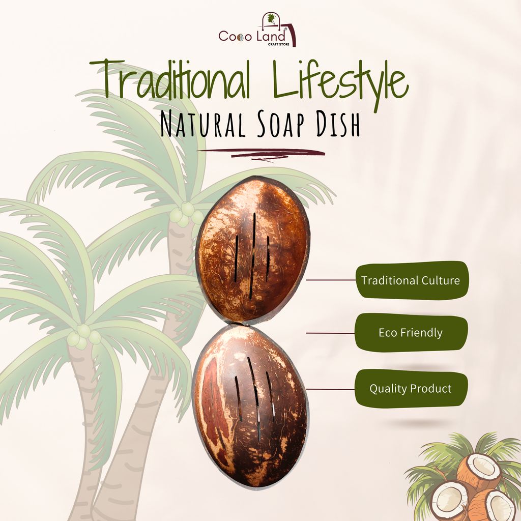 Latest Home - - and - - Decor CocoLand Coconut Shell Soap Dish With base / Coconut Oil Polished 