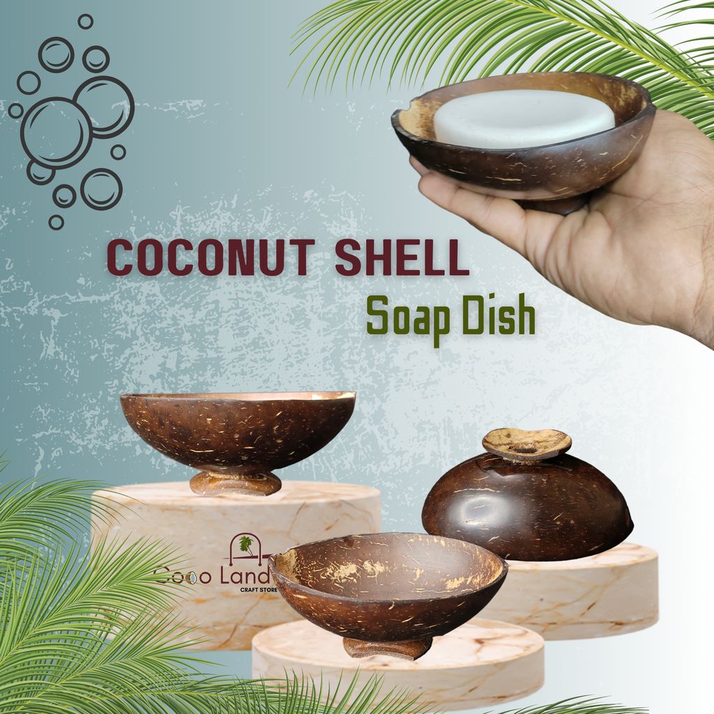 Latest Home - - and - - Decor CocoLand Coconut Shell Soap Dish With base / Coconut Oil Polished 
