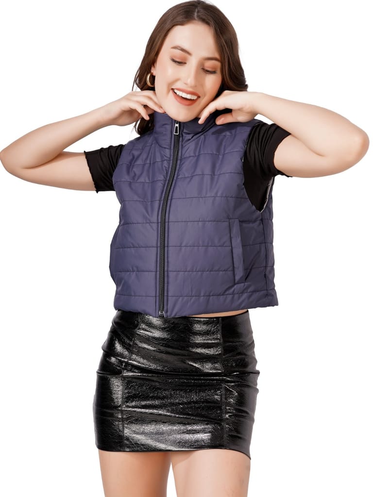 Luxurious Women Women winter jacket Women Solid Quilted Jacket (Blue) 2025 at ShopCircuit | ONDC