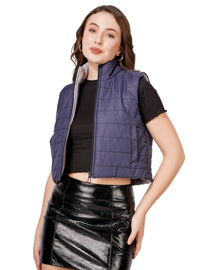 Luxurious Women Women winter jacket Women Solid Quilted Jacket (Blue) 2025 at ShopCircuit | ONDC