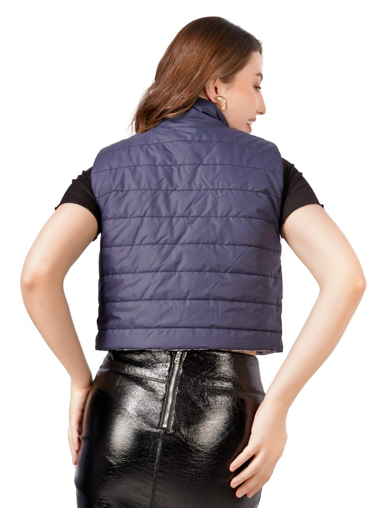 Luxurious Women Women winter jacket Women Solid Quilted Jacket (Blue) 2025 at ShopCircuit | ONDC