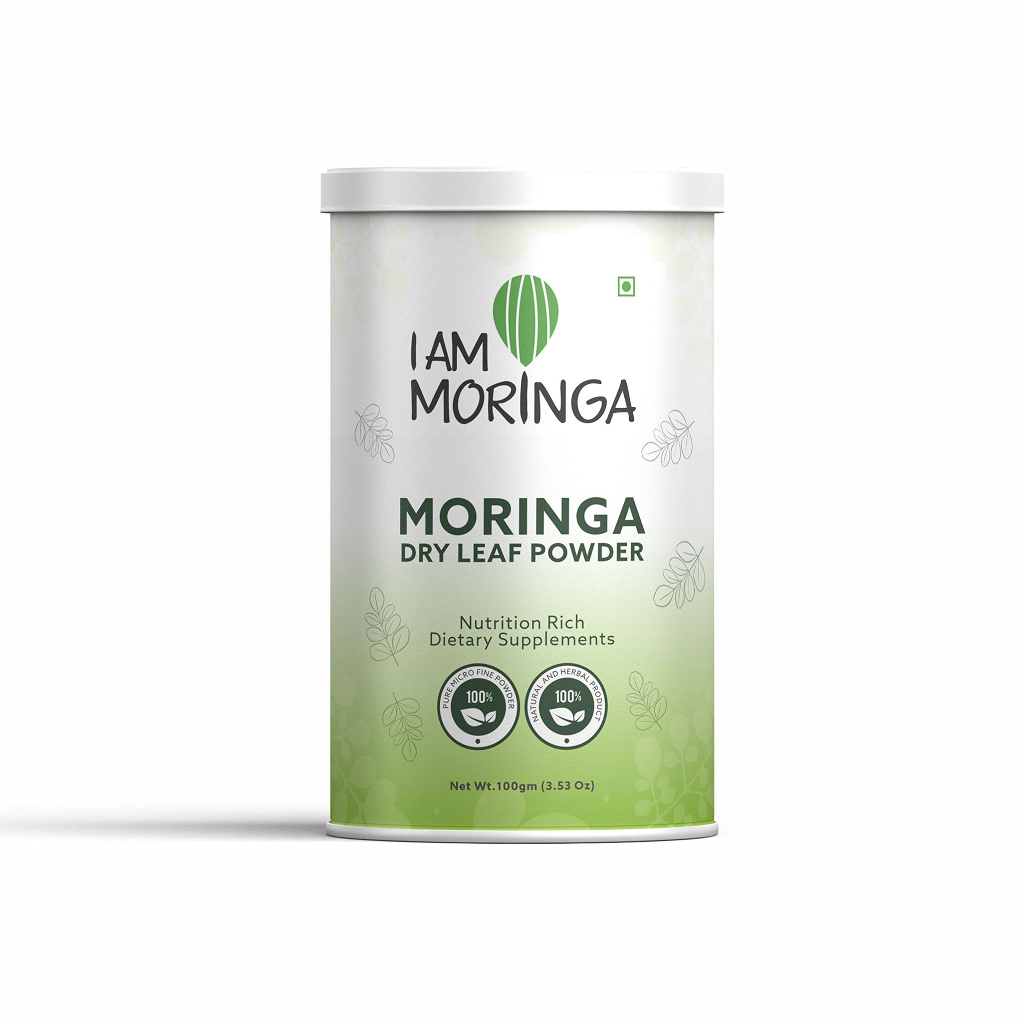 I AM Moringa |Pure Moringa Leaf Powder- 100gm | Natural, Dietary Supplements, and Additive-Free Superfood for a Vitamin-Rich Diet