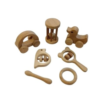Neemtoys Neem Wooden Toddler Toys Rattles, Wheel Toys and Teethers, Teething Toy for Babies with Multiple Textured Surface (Brown) Neemtoys Neem Wooden Toddler Toys Rattles, Wheel Toys and Teethers, Teething Toy for Babies with Multiple Textured Surface (Brown)