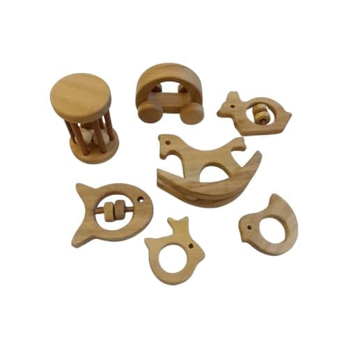 Neemtoys Neem Wooden Set of 7-Joyful Toys for Toddlers Pure Neem Wood Healthy and Immunity Boosting