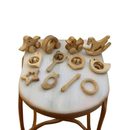 Neemtoys Neem Wooden The Best Combo of Birthday Gift Swing Horse, Wheel Toys, Rattles and Teethers with Multiple Textured Surface Shapes Teether, Teething Toy for Kids (Brown) Neemtoys Neem Wooden The Best Combo of Birthday Gift Swing Horse, Wheel Toys, Rattles and Teethers with Multiple Textured Surface Shapes Teether, Teething Toy for Kids (Brown)