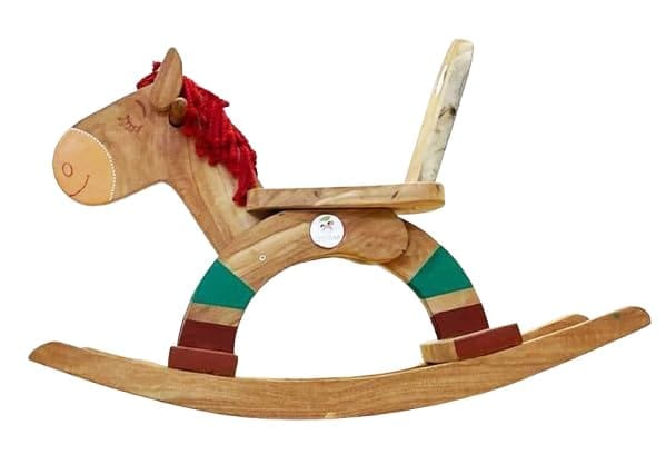 Neemtoys Pure and Solid Neem Wooden Rocking Horse That can Serve for Decades - for 1 to 5 Year Kids