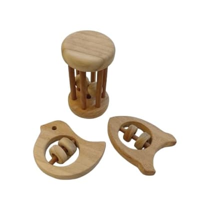 Neemtoys Neem Wooden Rattles, Sound Making Tumbler, Dove and Rocket Shaped Rattle Toddlers Toy for Babies with Multiple Textured Surface (Brown) Neemtoys Neem Wooden Rattles, Sound Making Tumbler, Dove and Rocket Shaped Rattle Toddlers Toy for Babies with Multiple Textured Surface (Brown)