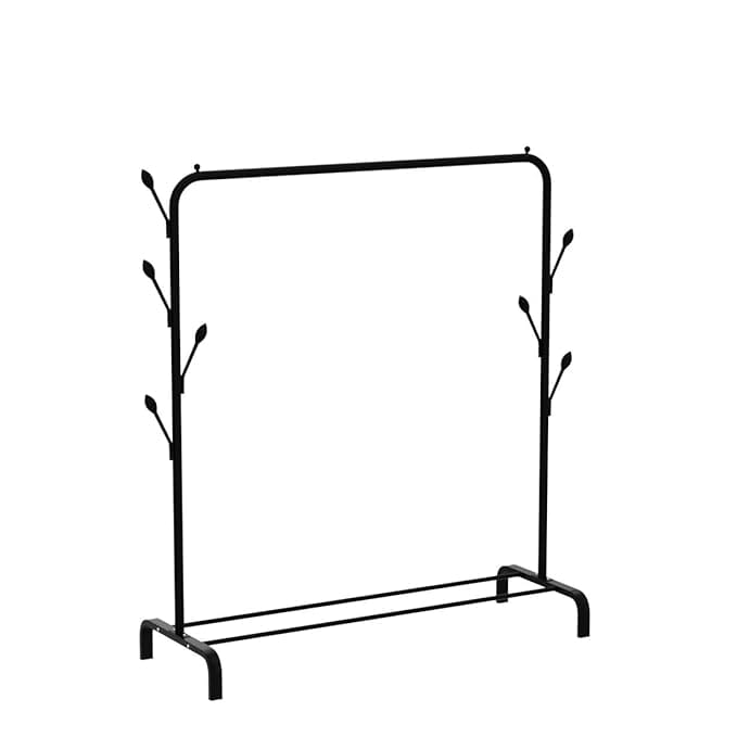 Freestanding Metal Garment Rack With Bottom Shelves And Coat Hanger €“ Perfect Storage Organizer |