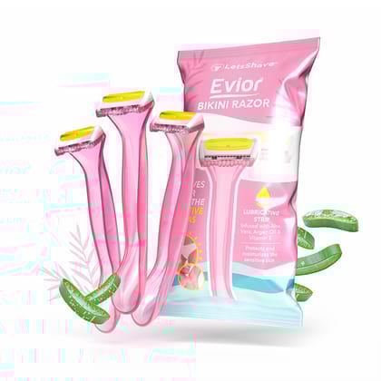 LetsShave Bikini Disposable Razor For women (Pack of 3) | Bikini Trimmer for Sensitive Area | Painless hair removal | NO BATTERIES