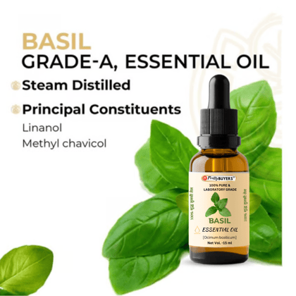 PrettyBUYERS Basil Essential Oil | Tulsi Oil 15 ML (Pack Of 1)