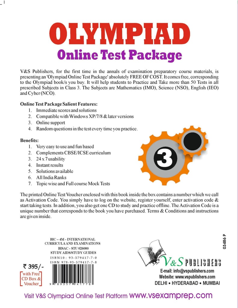 Olympiad Online Test Package Class 3 (Free CD With Activation Voucher)