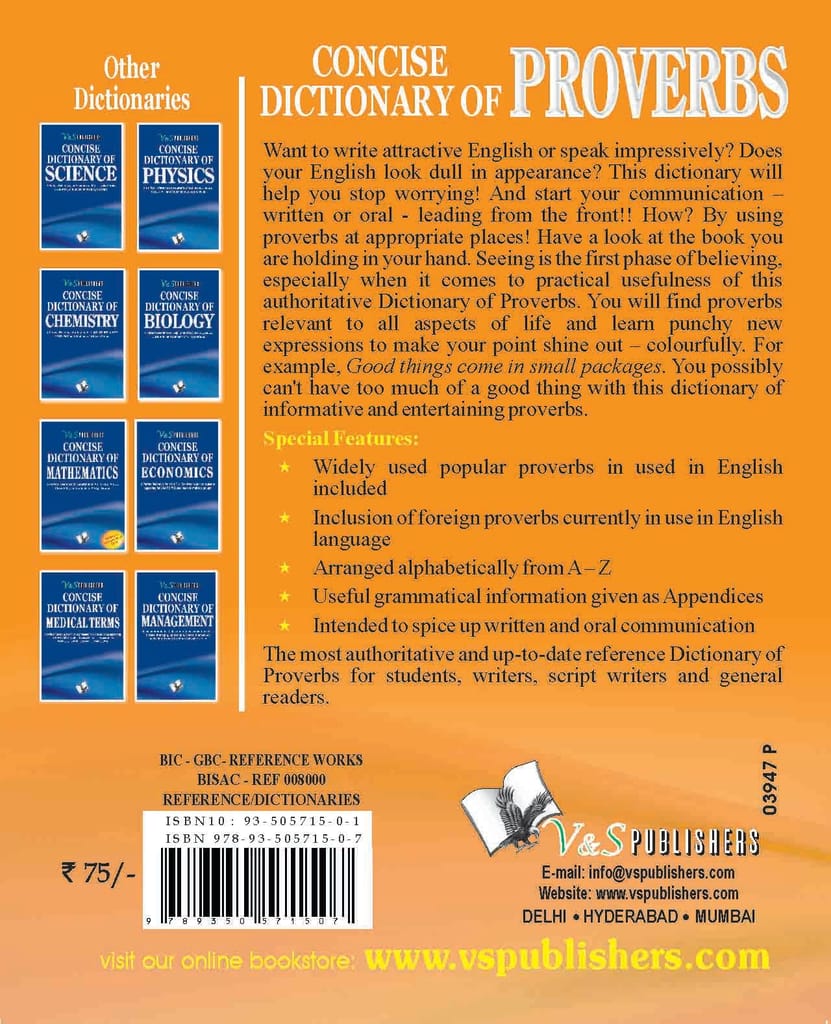 Concise Dictionary Of Proverbs (Pocket Size)