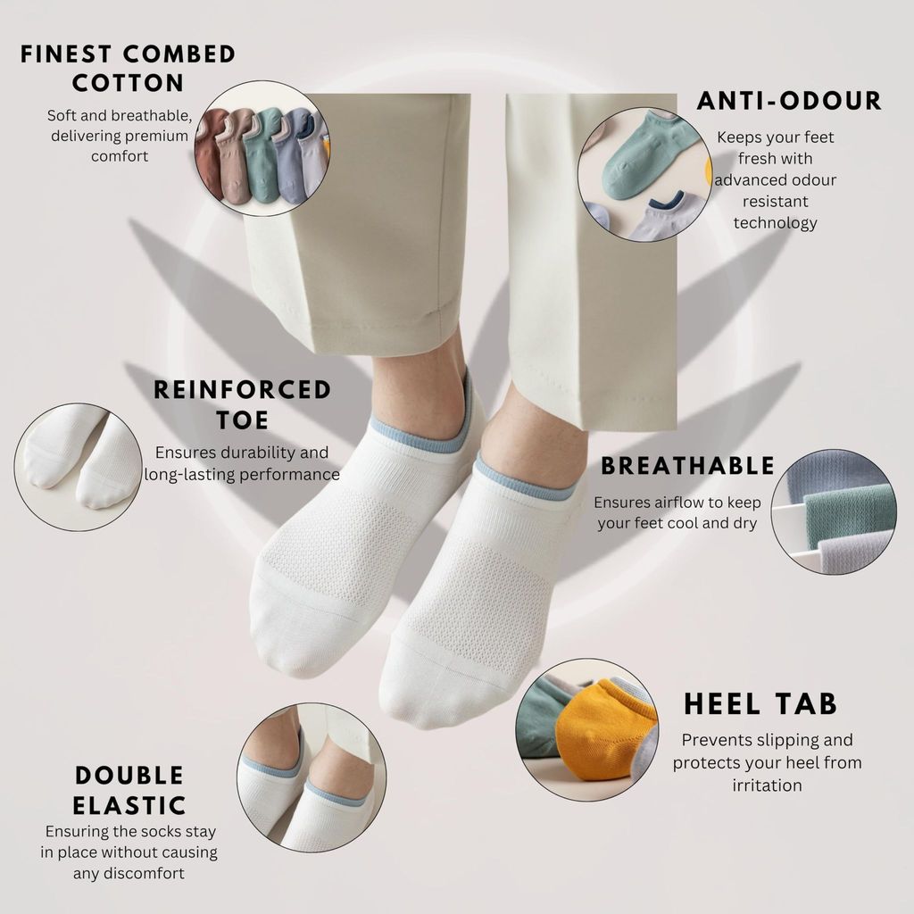 Socks Carving Pack of 8 Multicolour Unisex Ankle length Socks, Made With Durable & Breathable Cotton, Free Size, Addy Edition, Suitable for all Season, Soft & Breathable, Daily Use