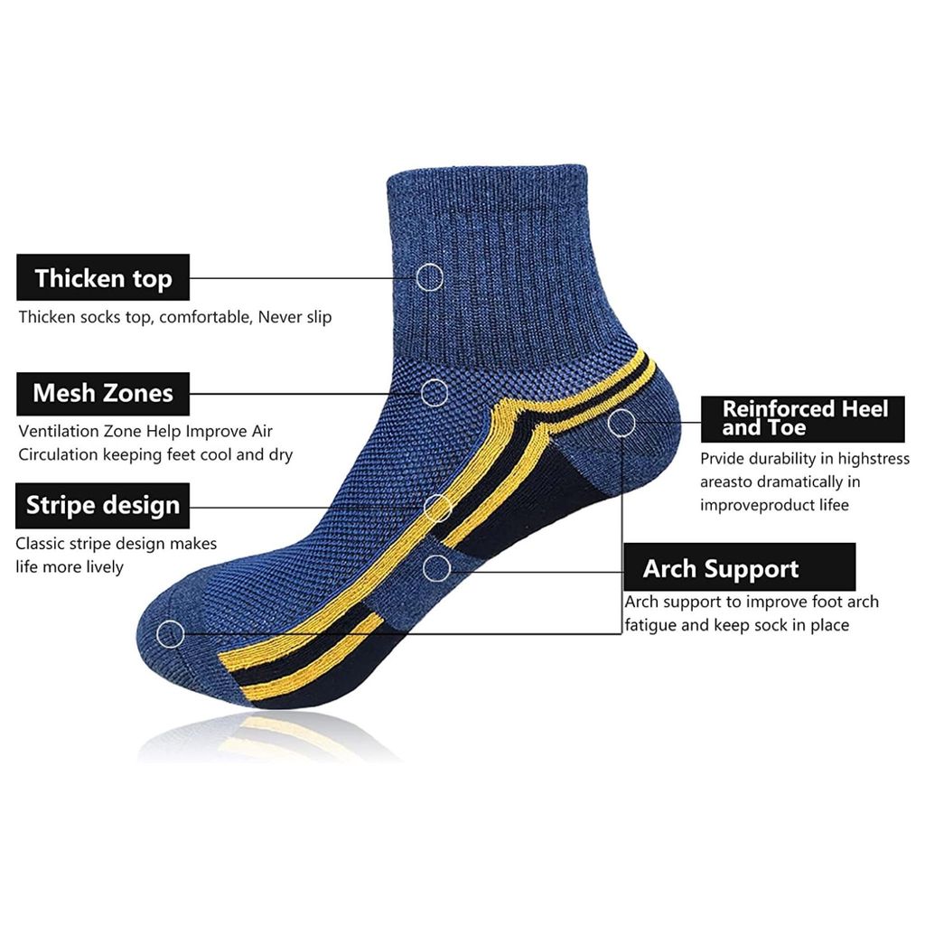 Sockscarving Pack of 5 Ankle Length Socks, Basik Edition, Made With Durable & Breathable Cotton, Free Size, Suitable for all Season, Soft & Breathable, Daily Use