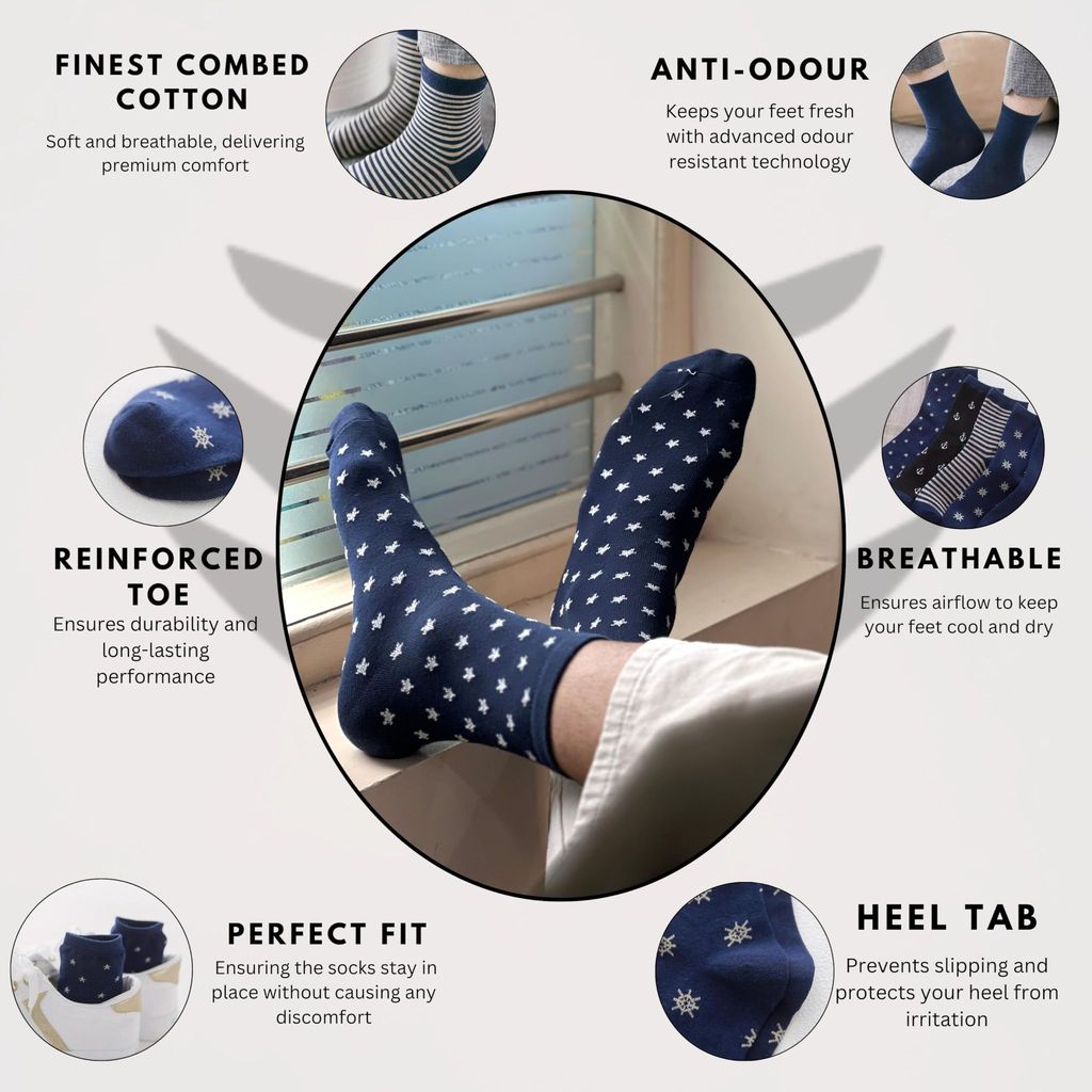 Sockscarving Pack of 5 Low cut Ankle Socks, Cupid Edition, Made With Durable & Breathable Cotton, Free Size, Suitable for all Season, Soft & Breathable, Daily Use