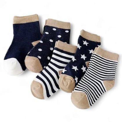 SOCKSCARVING Pack of 5 Kids Socks, Cotton Multicolour Dream Edition Socks, High Ankle, Suitable for all Season, Age 5-6 Years (Boys-Girls)
