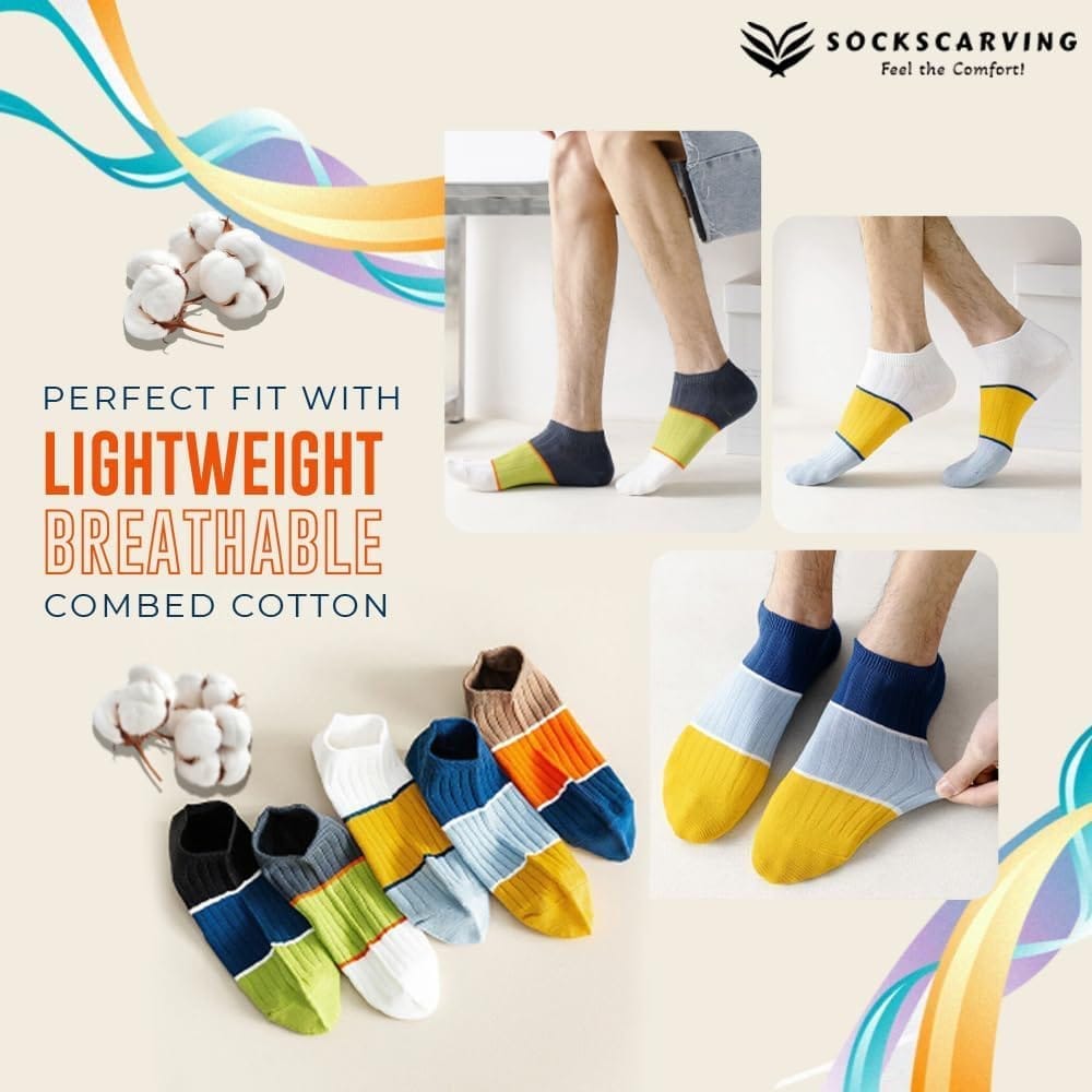 SOCKSCARVING Multicolour Hype Edition Cotton Socks for Unisex - Pack of 5, Hype Edition Socks, Casual, Ankle Length, Unisex, Suitable for all Season & Occasion