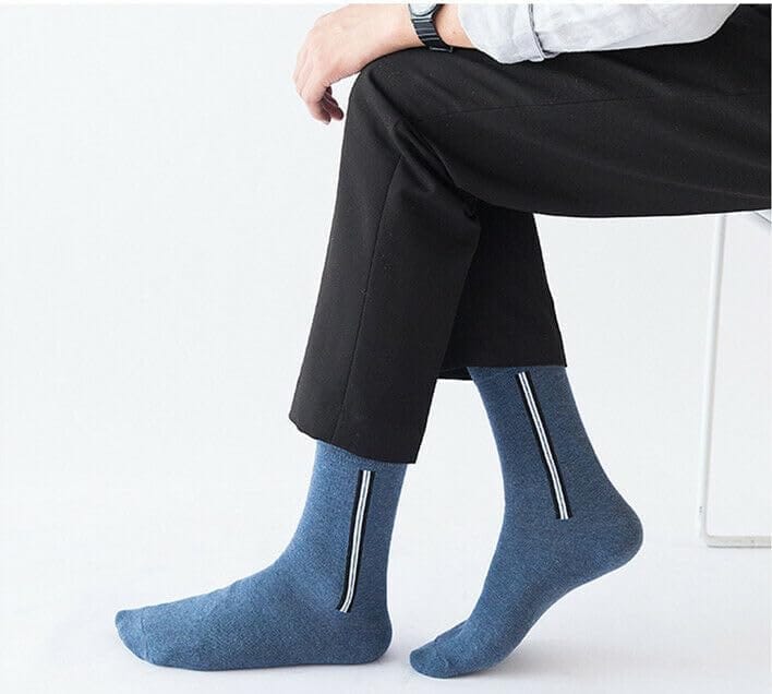 Sockscarving Pack of 5 Calf Length Socks, Linewalk Edition, Made With Durable & Breathable Cotton, Free Size, Suitable for all Season, Soft & Breathable, Daily Use