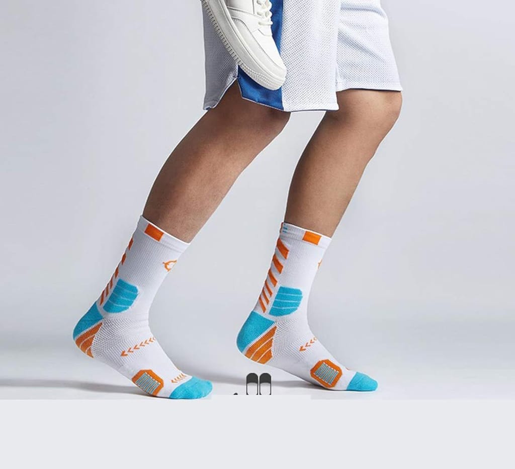 SOCKSCARVING Multicolour Cotton Level-Up Sports Edition Socks for Unisex Pack of 5, Age 20-45 Years, Knitted, Crew Ankle, Unisex-Men-Women