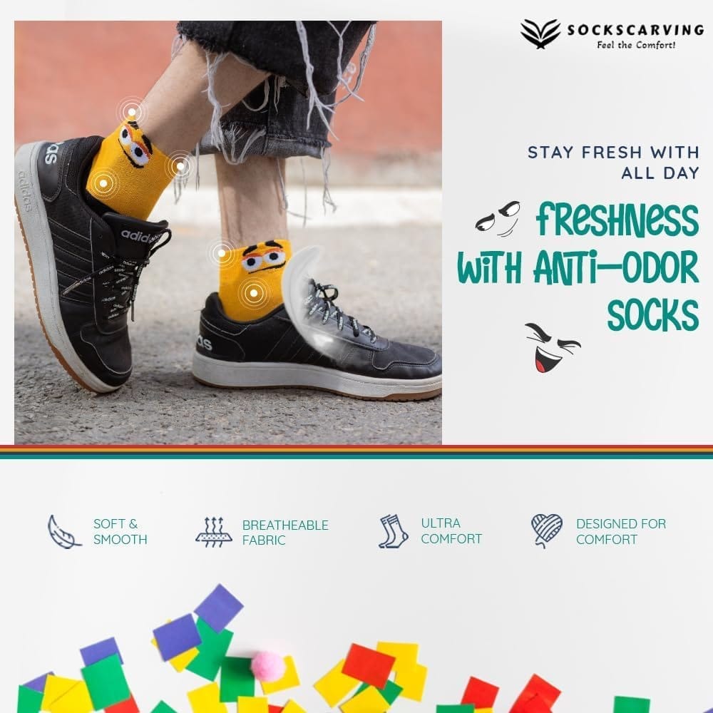 SOCKSCARVING Multicolour Pembrey Edition Cotton Socks Pair of 5, Above Ankle Full Length, Free Size, Casual Design, For Men-Women