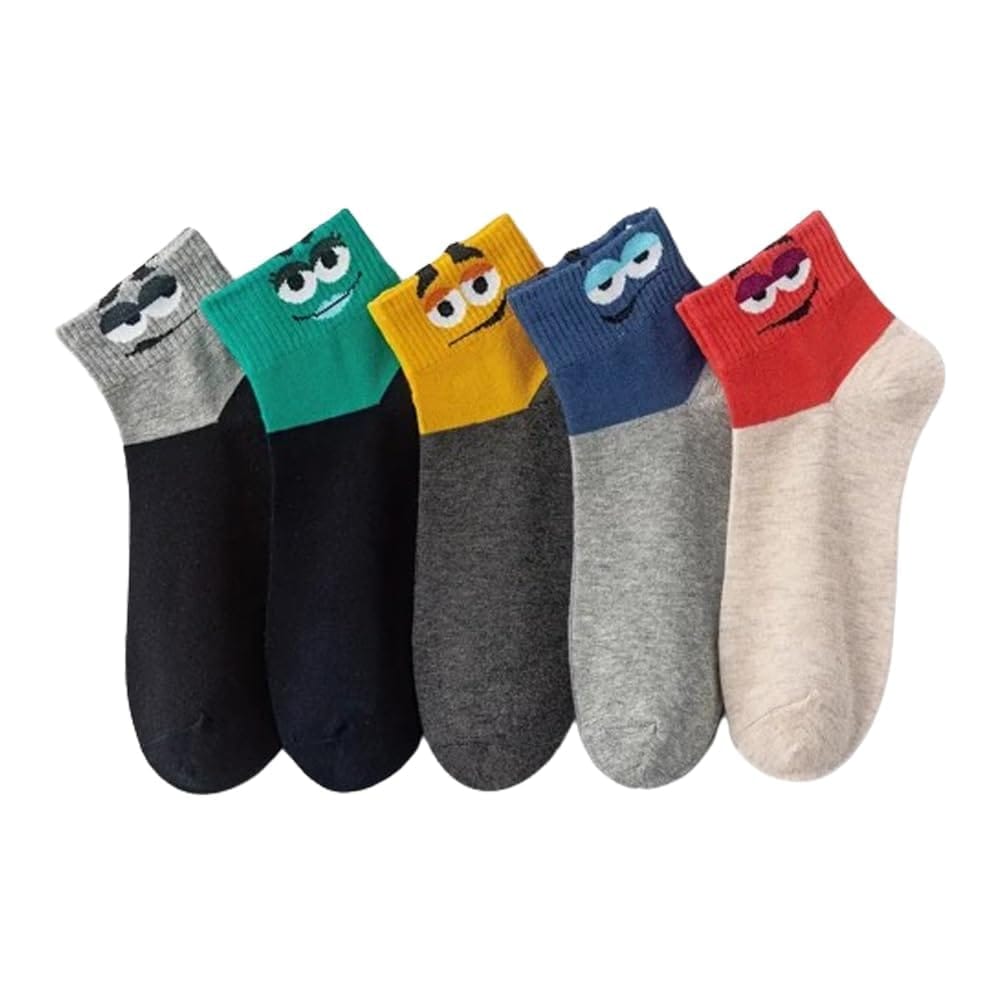 SOCKSCARVING Multicolour Pembrey Edition Cotton Socks Pair of 5, Above Ankle Full Length, Free Size, Casual Design, For Men-Women