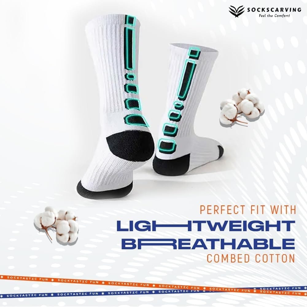 SOCKSCARVING Multicolour Booster Sports Edition Cotton Socks Pair of 5, High Ankle Calf Length, Free Size, Sports Edition Socks, Casual Design, For Men-Women