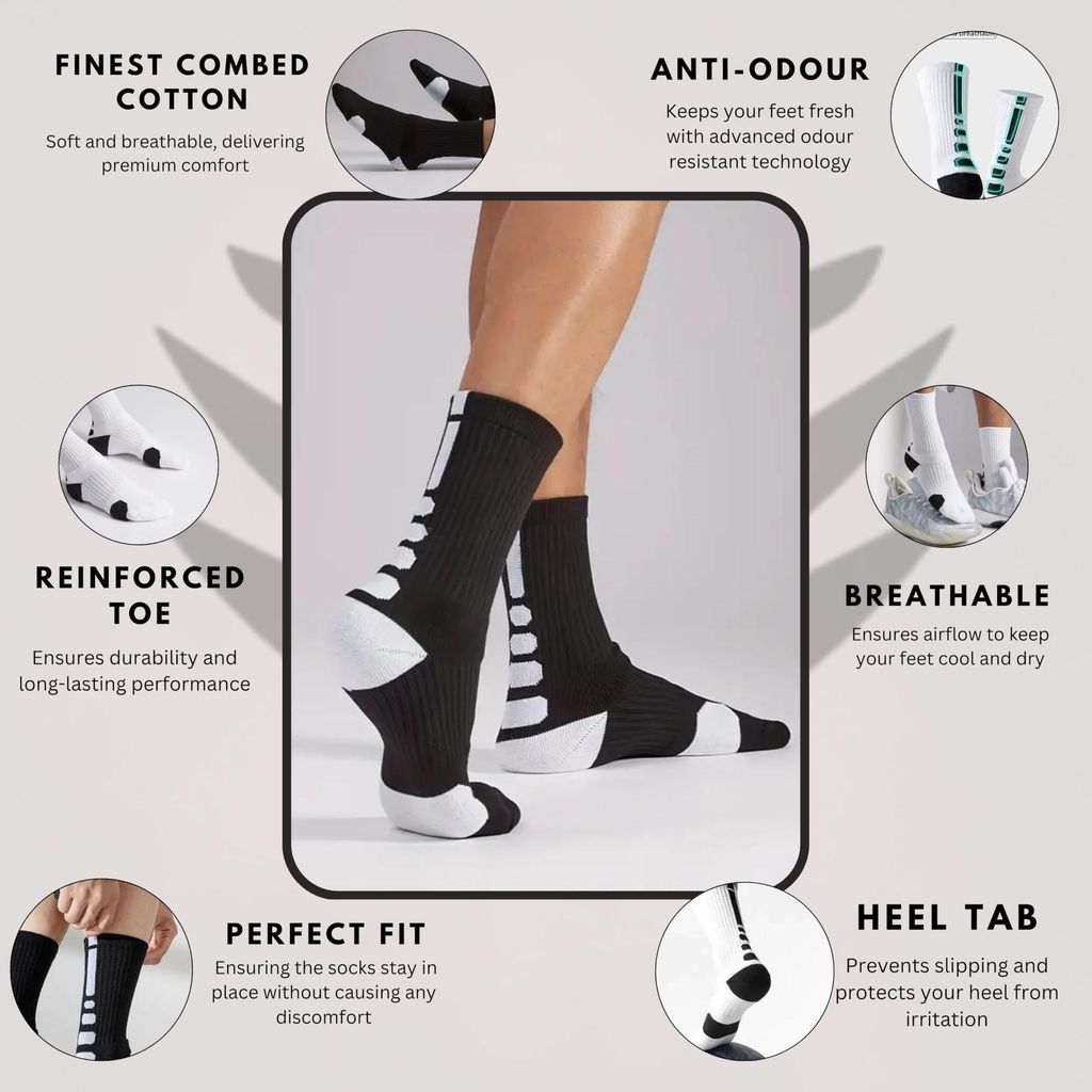 SOCKSCARVING Multicolour Booster Sports Edition Cotton Socks Pair of 5, High Ankle Calf Length, Free Size, Sports Edition Socks, Casual Design, For Men-Women