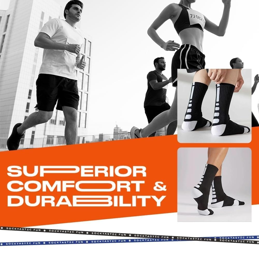 SOCKSCARVING Multicolour Booster Sports Edition Cotton Socks Pair of 5, High Ankle Calf Length, Free Size, Sports Edition Socks, Casual Design, For Men-Women