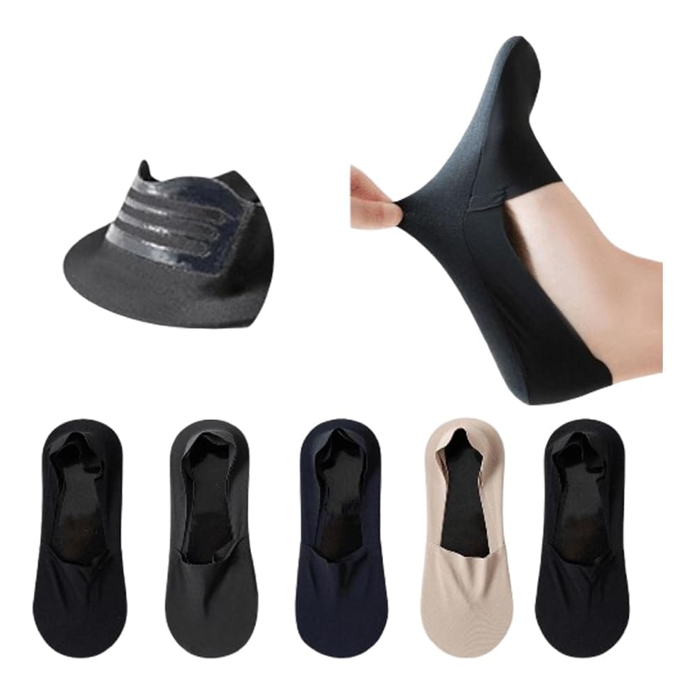 Sockscarving Pack of 5 No Show Socks, Super Grip Edition, Made With Durable & Breathable Cotton, Free Size, Suitable for all Season, Soft & Breathable, Daily Use