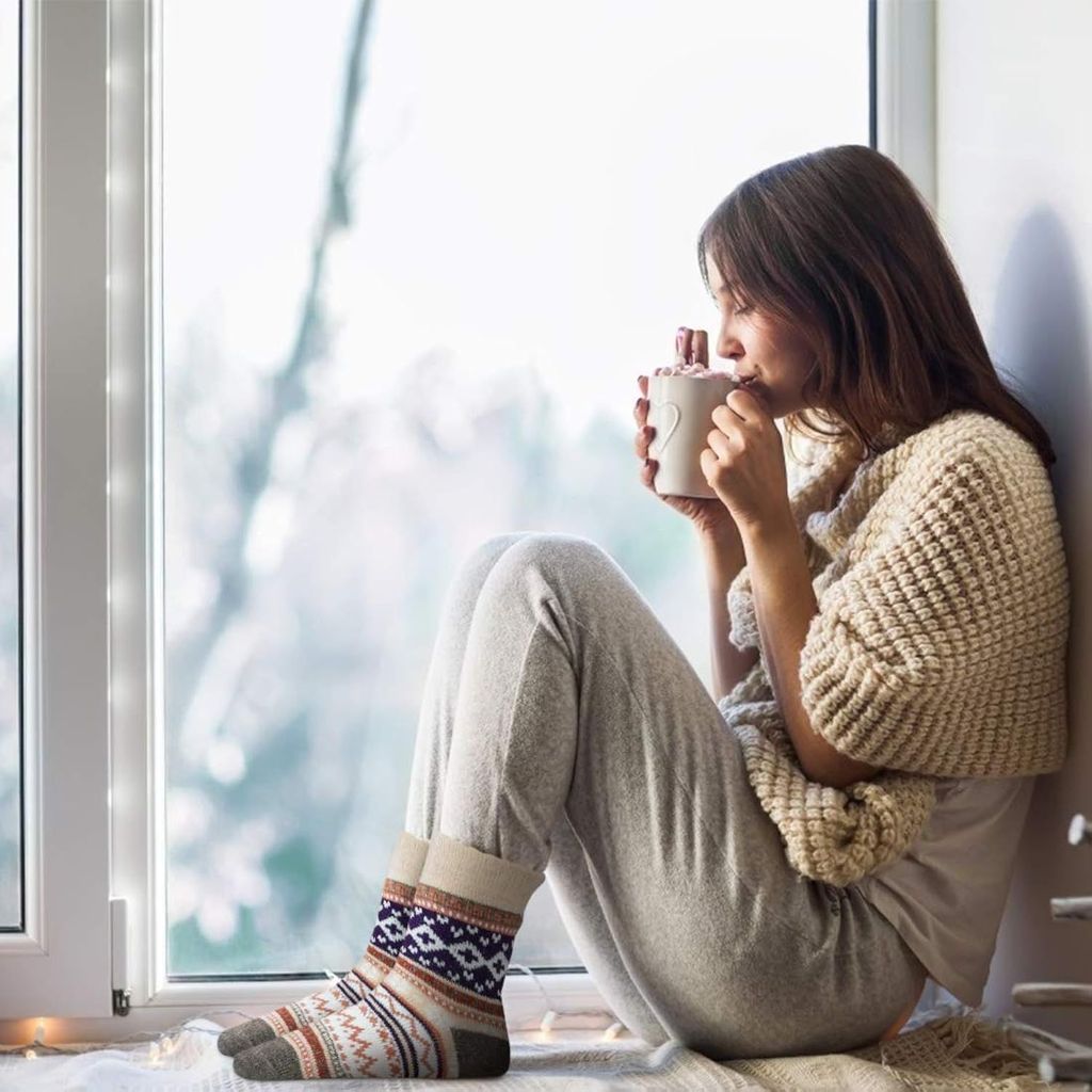 Sockscarving Pack of 5 Calf Length Socks, Rost Women Edition, Made With Durable & Breathable Cotton, Free Size, Suitable for all Season, Soft & Breathable, Daily Use