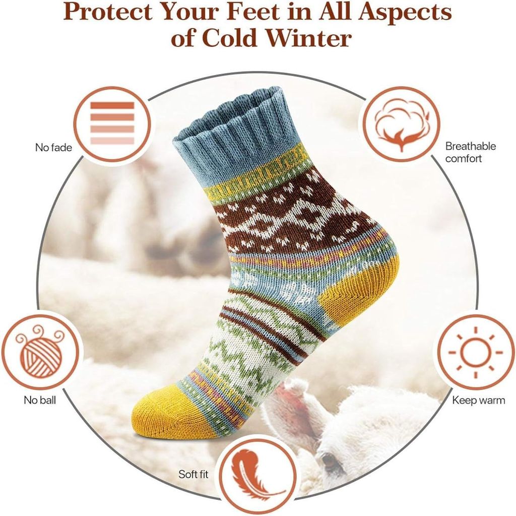 Sockscarving Pack of 5 Calf Length Socks, Rost Women Edition, Made With Durable & Breathable Cotton, Free Size, Suitable for all Season, Soft & Breathable, Daily Use