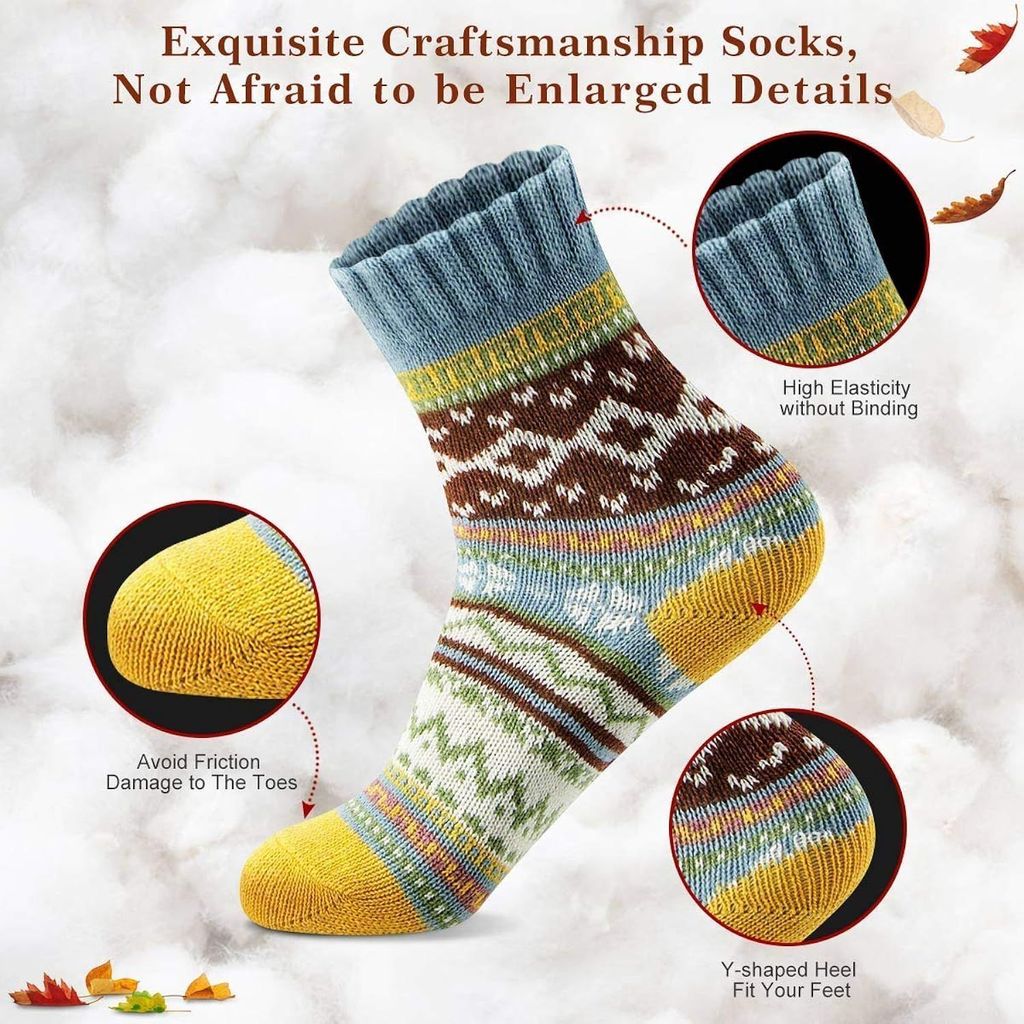Sockscarving Pack of 5 Calf Length Socks, Rost Women Edition, Made With Durable & Breathable Cotton, Free Size, Suitable for all Season, Soft & Breathable, Daily Use