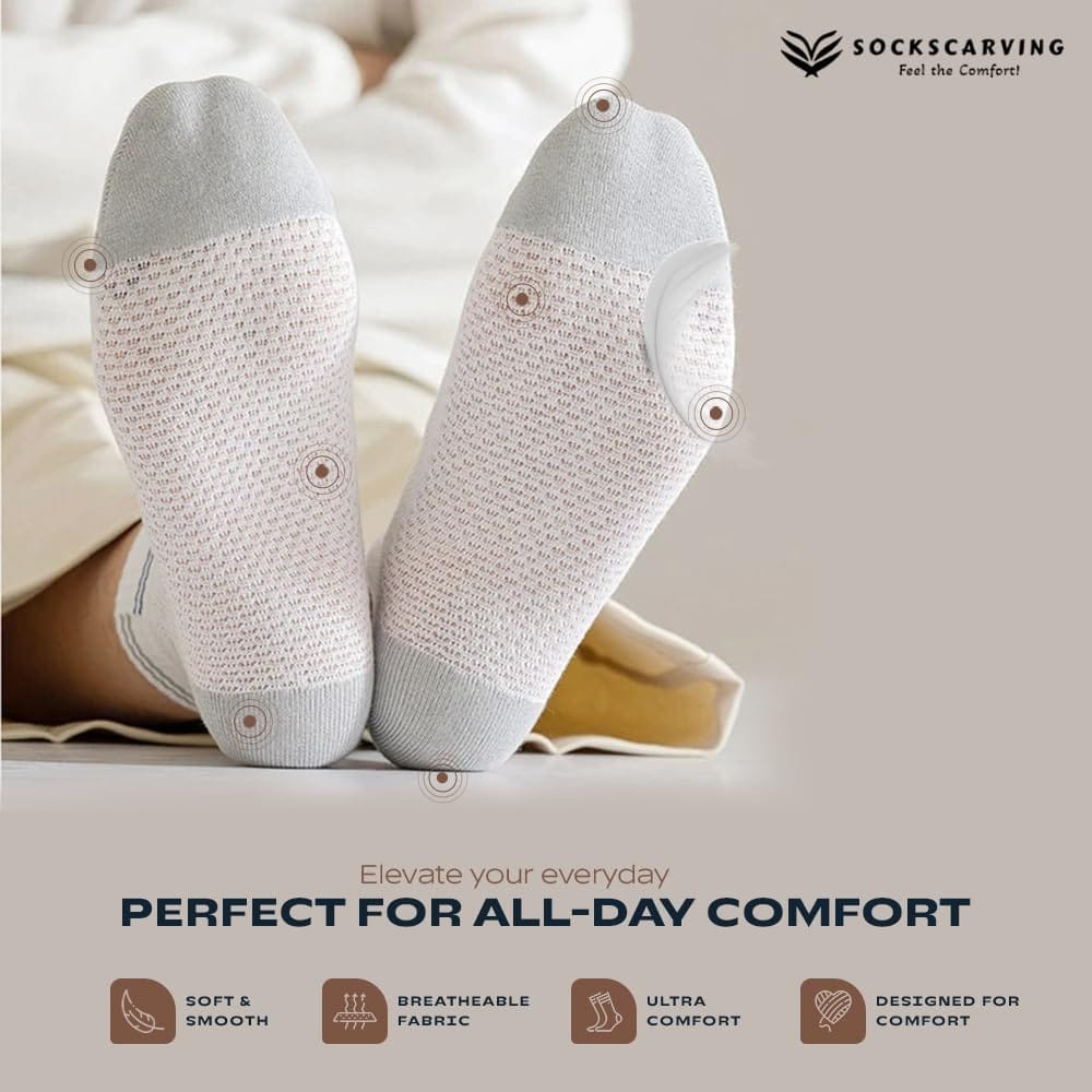 SOCKSCARVING Multicolour Cotton Stretch Edition Socks for Unisex - Pack of 6, Ankle length, Casual, Unisex-Men-Women