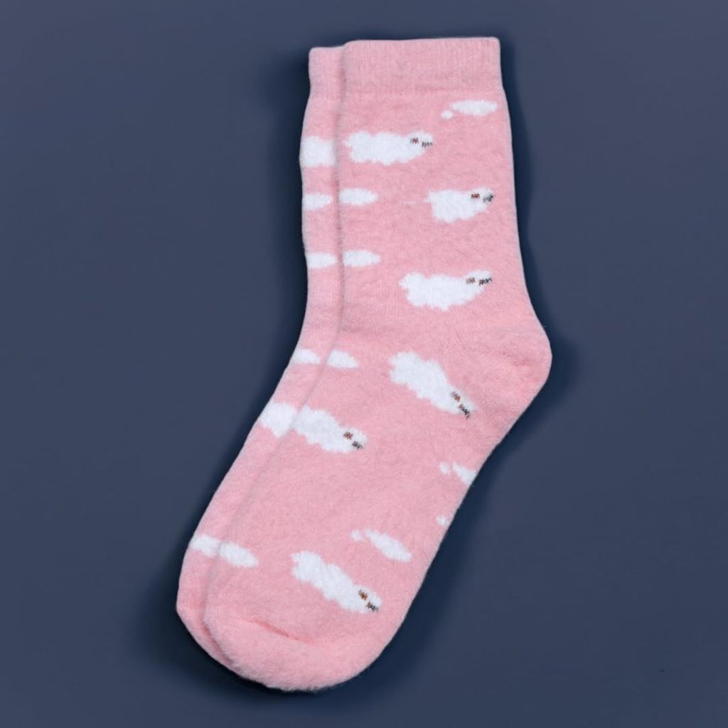 Sockscarving Pack of 5 Unisex White Furry Edition Cotton Socks - Soft Fabric, Different Pattern, Vibrant Colors, High Ankle, Full-Length Comfort for Men and Women