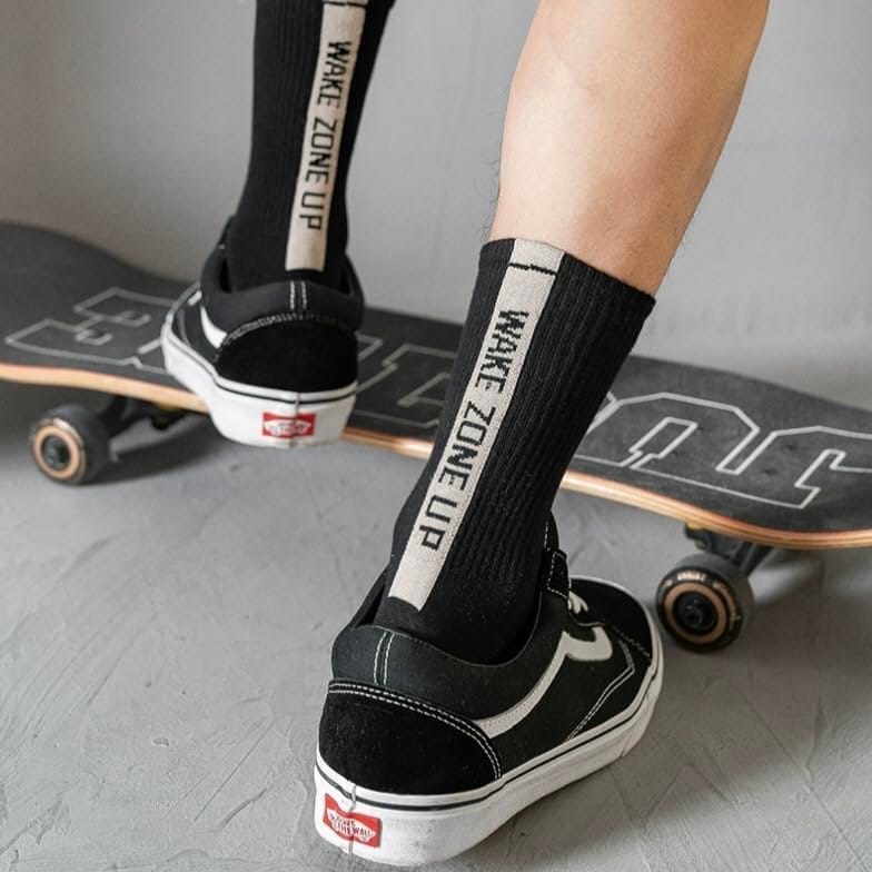 Sockscarving Men's 5 Pairs Printed Cotton Calf Length Socks Multicolor, Pack of 5, Free Size, Zone-Up Edition