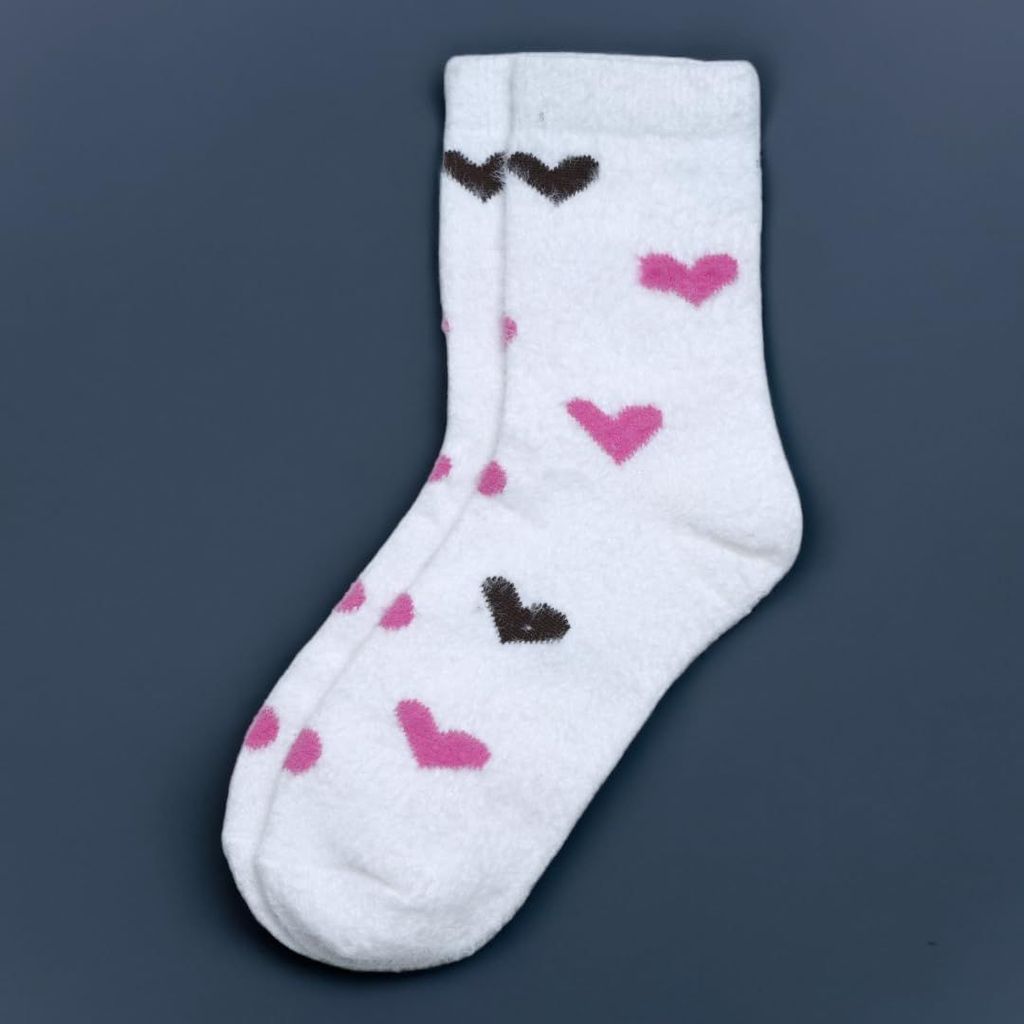 Sockscarving Pack of 5 Unisex White Furry Edition Cotton Socks - Soft Fabric, Different Pattern, Vibrant Colors, High Ankle, Full-Length Comfort for Men and Women